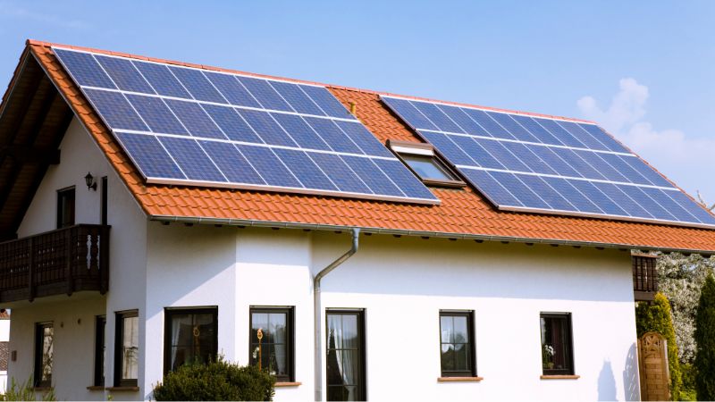house with solar panels