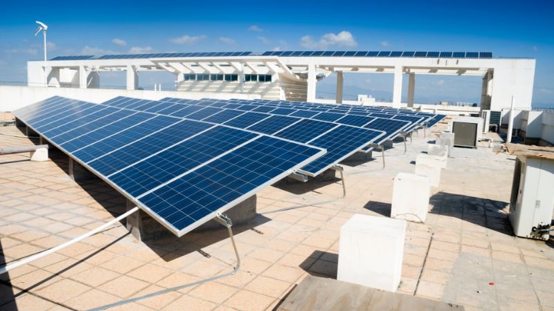 solar panels on flat roofs