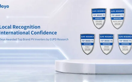 Deye Wins EUPD Top Brand PV 2026 for Inverters and Storage