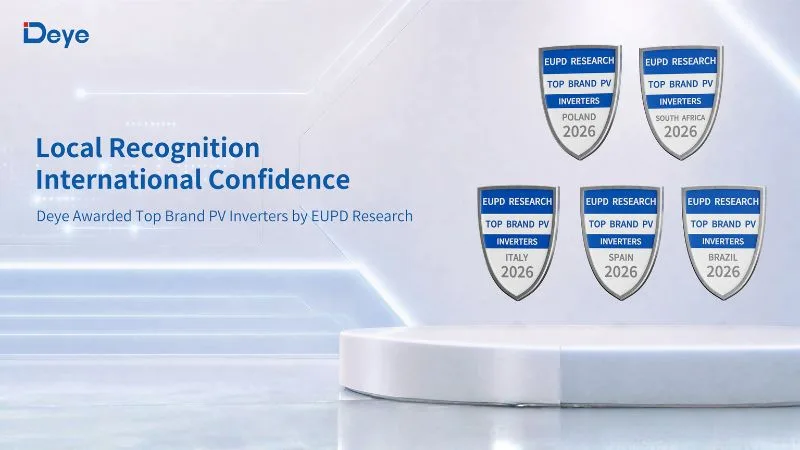 Deye Awarded Top Brand PV Inverters by EUPD Research