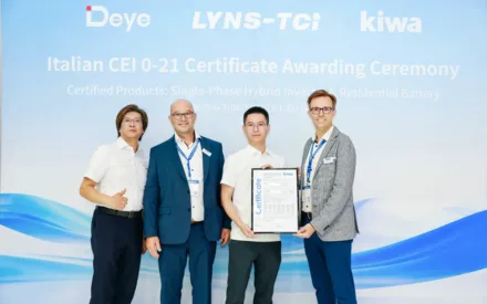 Deye Next-Generation Residential Energy Storage Products Receive Italian CEI 0-21 Certification from Kiwa